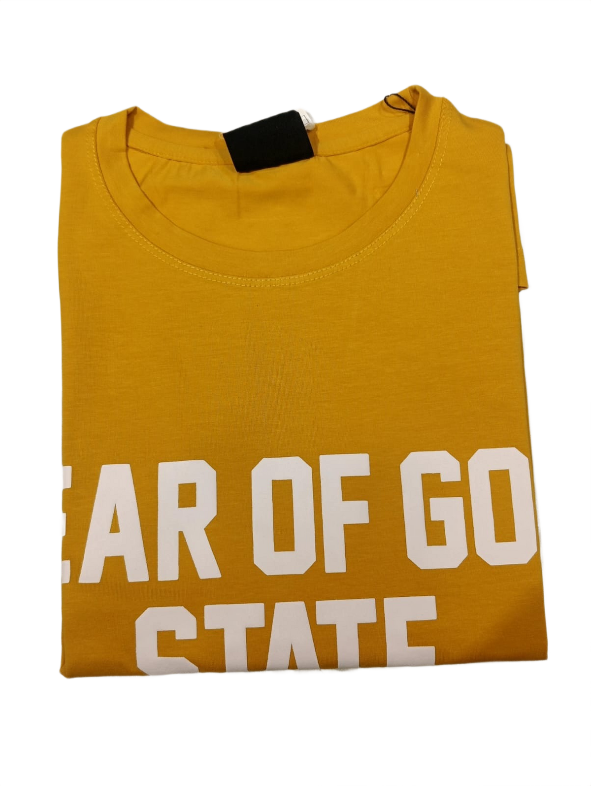 Fear of God State Graphic T-Shirt – Mustard Yellow | Premium Cotton Casual Wear