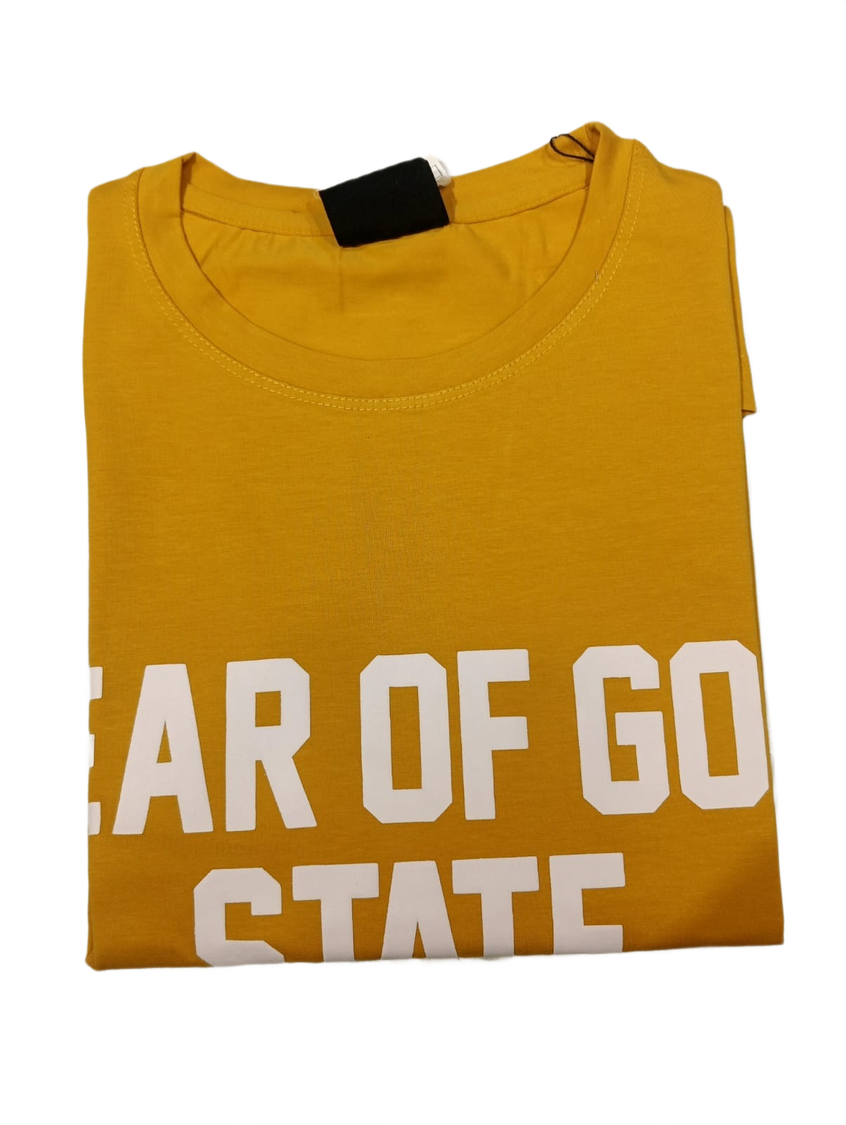 Fear of God State Graphic T-Shirt – Mustard Yellow | Premium Cotton Casual Wear