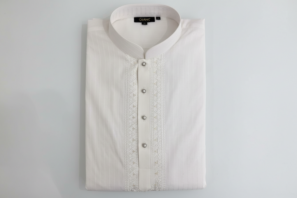 Men’s Premium Ivory Embroidered Kurta