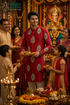 Royal Red Ethnic Motif Kurta Set