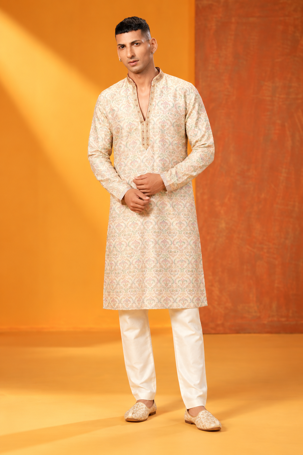 Premium Pastel Jacquard Kurta Set