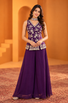 Royal Purple Embroidered Palazzo Set for Women