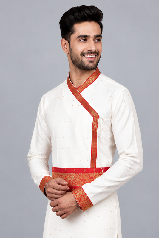 Ivory Groom Peshwai Wear