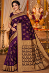 Royal Purple  Saree Grand Golden Pallu