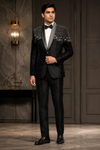 Men’s Black Embellished Tuxedo Suit