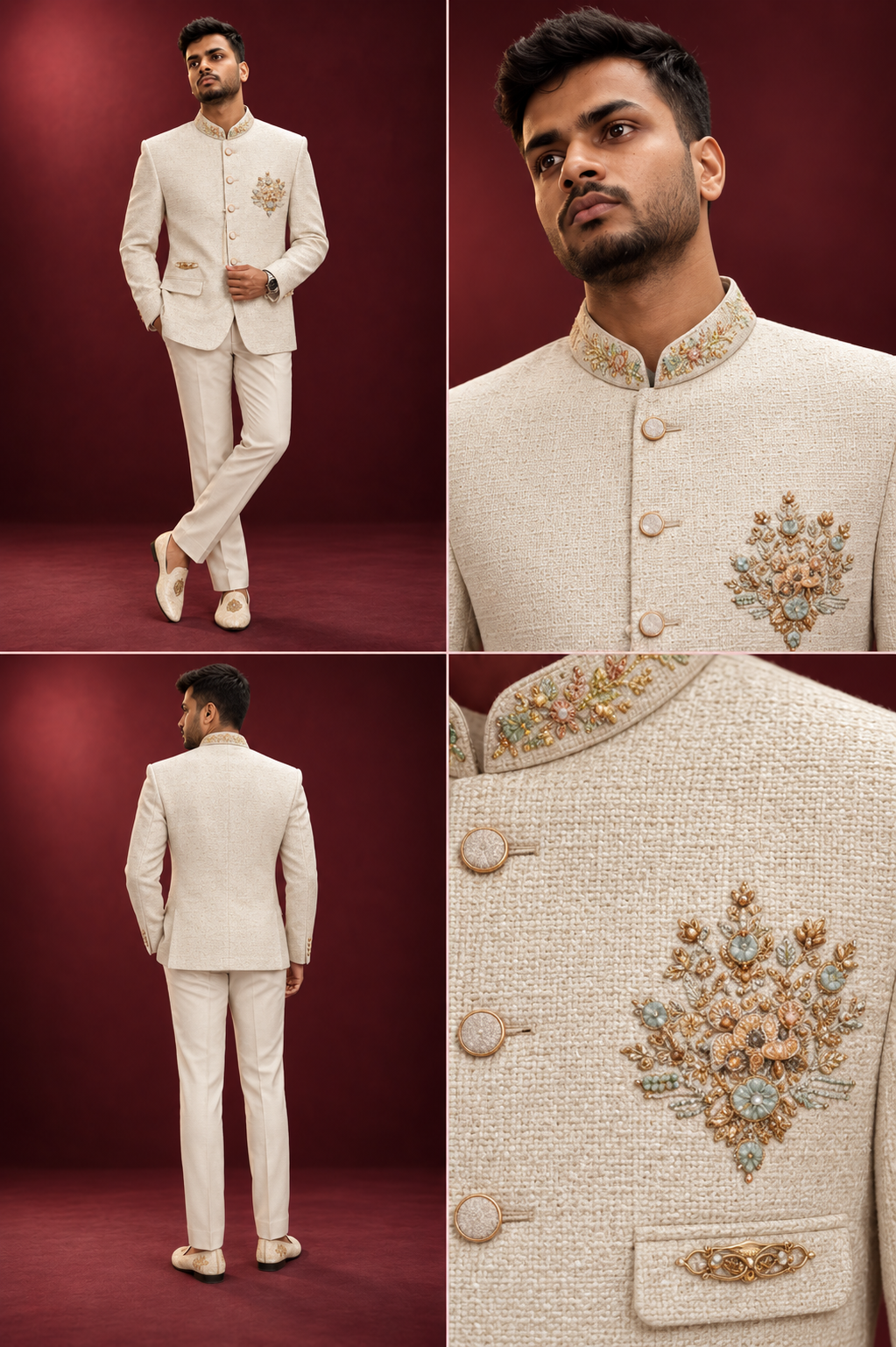 Ivory Embroidered Jodhpuri Suit
