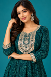 Teal Blue Embroidered Anarkali Dress