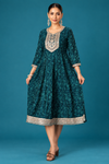 Teal Blue Embroidered Anarkali Dress