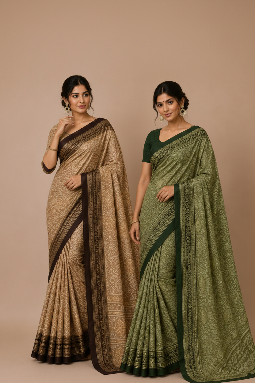 Women’s  Printed Saree with Rich Border