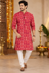 Rani Pink Traditional Motif Printed Festive Kurta