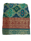 Royal Teal Blue Saree with Rich Red  Border