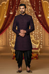 Navy Textured Jodhpuri Suit
