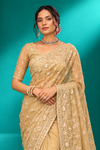 Champagne Gold Embroidered Designer Saree