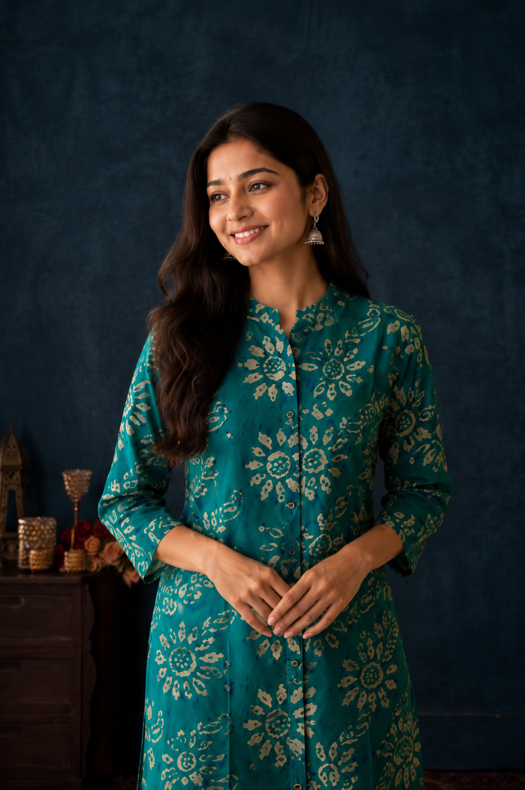 Floral Printed A-Line Kurti