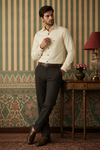 Men's Cream Solid Formal Shirt –  Full Sleeve Classic Office Wear