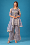 Elegant Lavender-Grey Festive Kurta Set