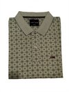 Men's Premium Light Grey Printed Polo T-Shirt | Soft Cotton Blend | Smart Half Sleeve Polo