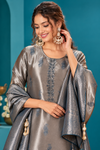 Elegant Silver & Teal Festive Kurti Set