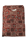 Rust Maroon Ethnic Print Straight Kurta & Wide-Leg Trouser