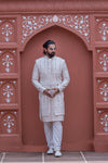 Ivory Embroidered Sherwani Set