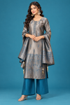 Elegant Silver & Teal Festive Kurti Set