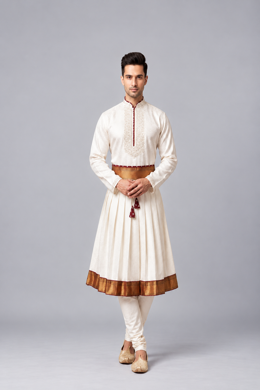Golden Border Peshwai Outfit