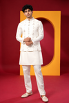 Premium Ivory White Embroidered Indo