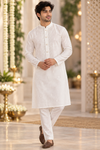 lvory Embroidered Festive Kurta