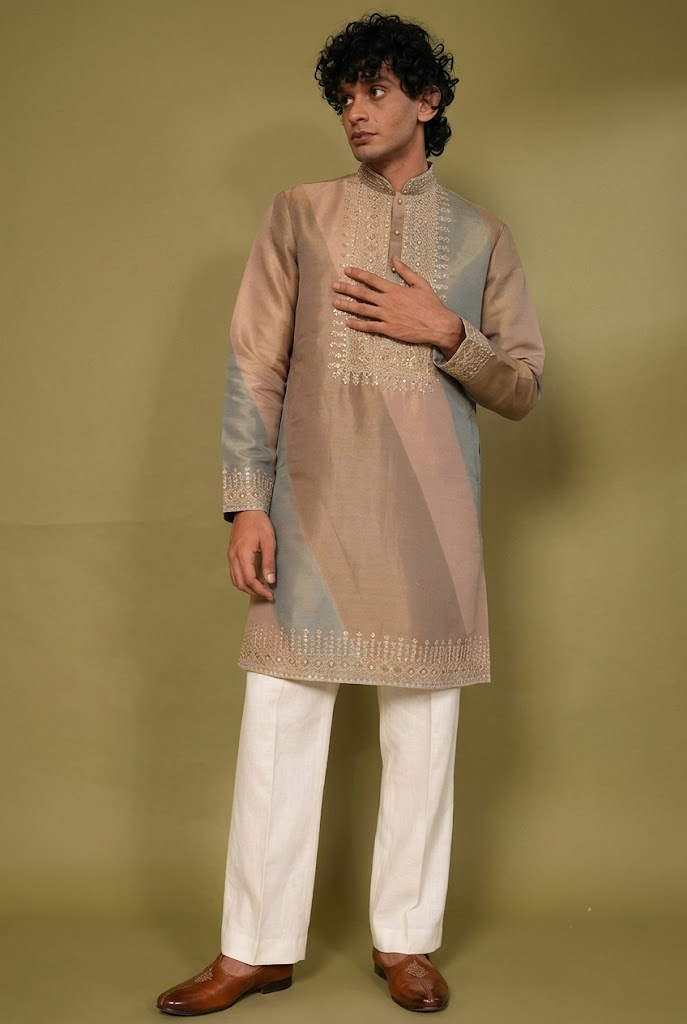 Pastel Ombre Embroidered Kurta Set
