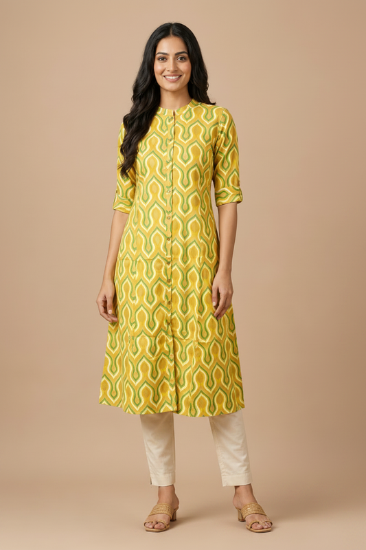 Women’s  Geometric Printed A-Line Kurti