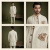 Ivory Embroidered Indo-Western Jacket Kurta Set