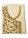 Elegant Cream Embroidered Anarkali Kurta Set with Floral Dupatta | Women's Festive Ethnic Wear