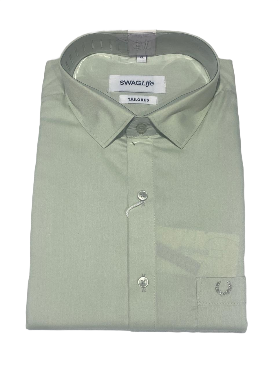 Men's Premium Sage Green Formal Full Sleeve Shirt