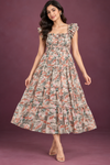 Abstract Print Tiered Maxi Dress
