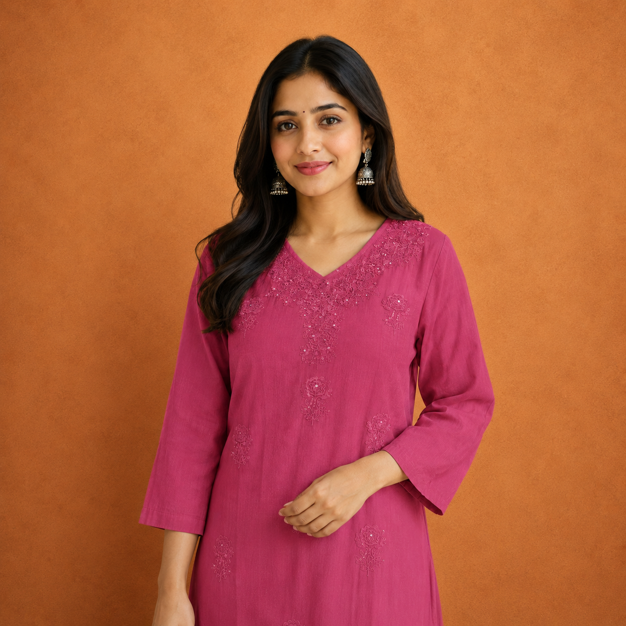 Red Embroidered Kurta Pant Set for Women