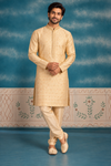 Men’s Premium Golden Jacquard Kurta Pajama Set