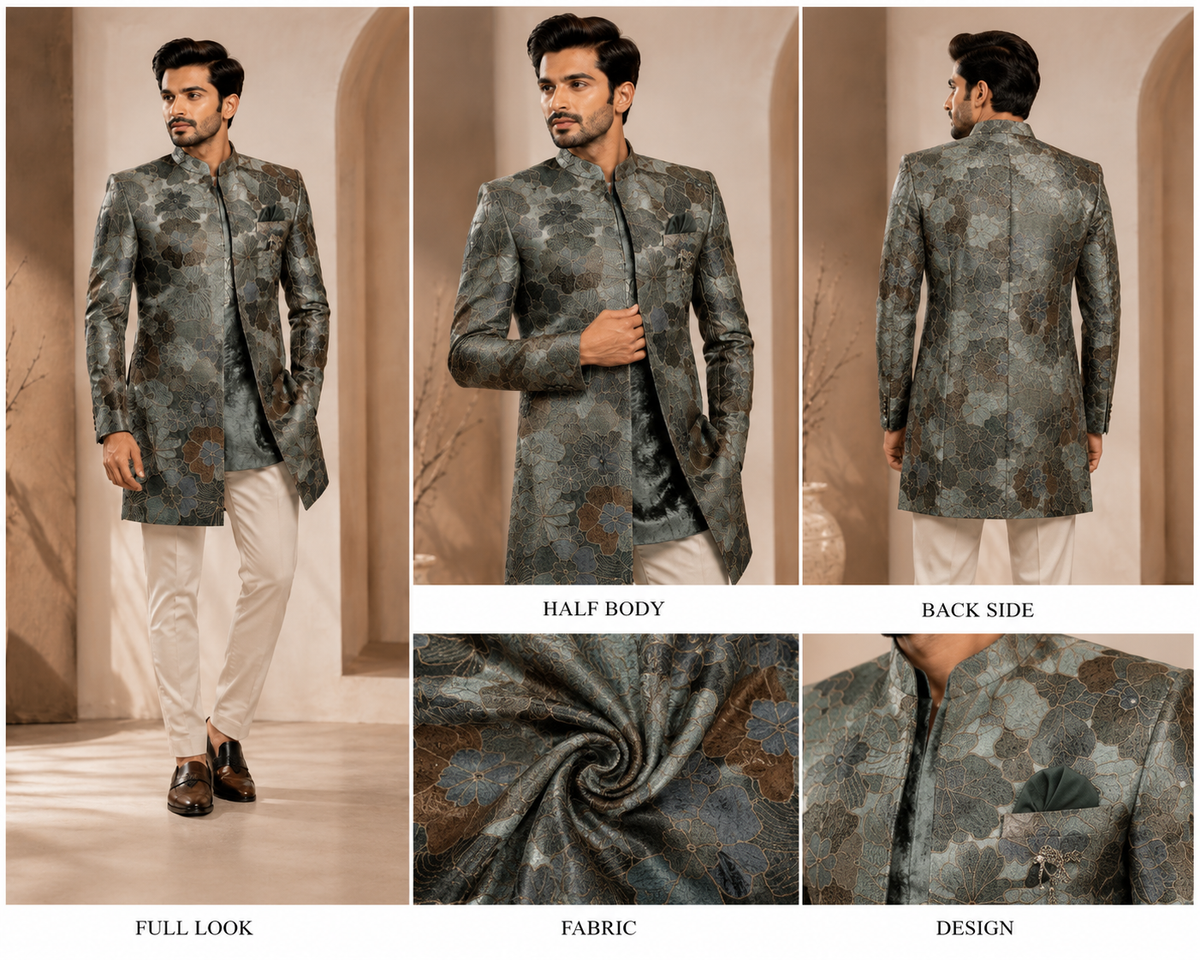 Black Embellished Indo-Western Jodhpuri