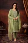 Sage Green Embroidered Festive Kurta Set