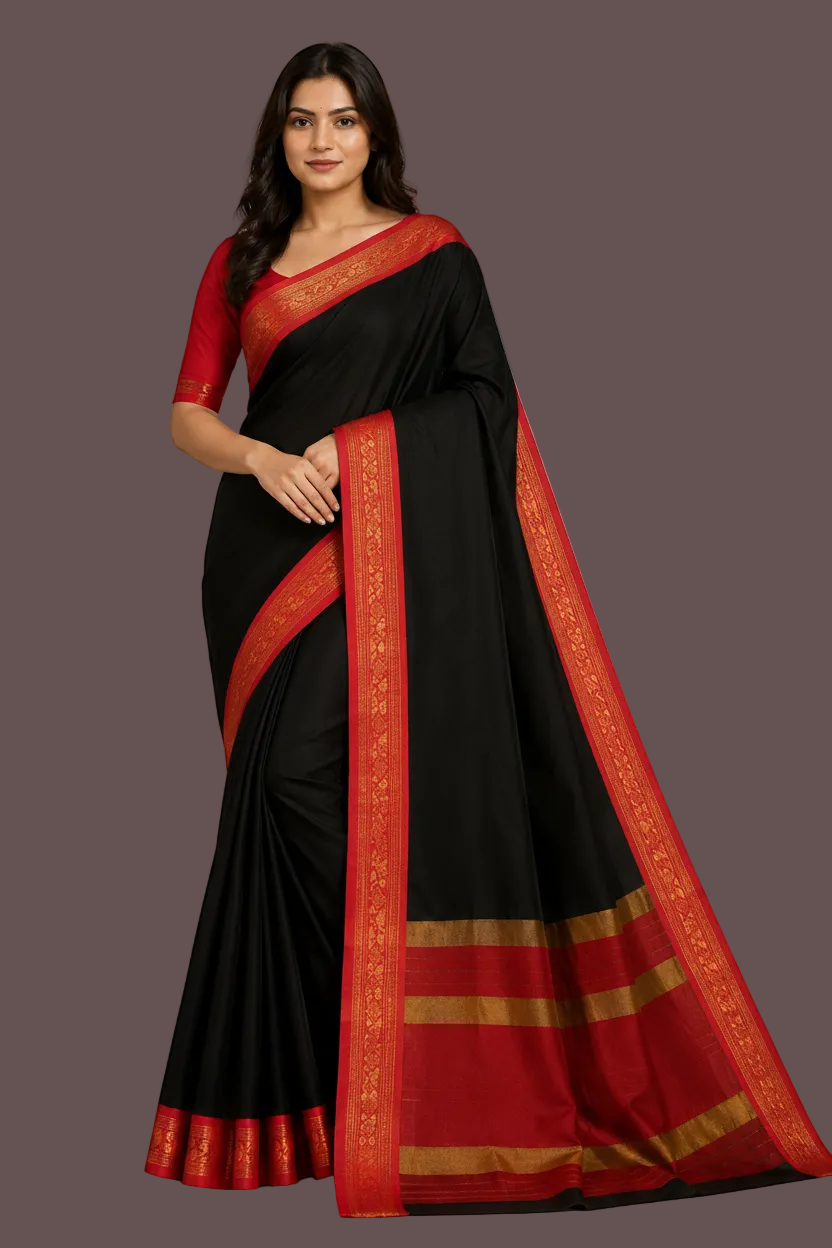 Elegant Silk  Zari Border saree