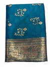 : Royal Teal Blue Silver Zari Festive Saree