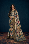 Elegant Multicolor Geometric Soft Silk Saree with Rich Zari Border
