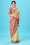Elegant Pastel Pista Green Designer Saree with Multicolor Paisley Work