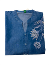 Women's Blue Embroidered Denim Co-Ord Set