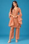 Peach Elegance – Festive Embellished Co-ord Set
