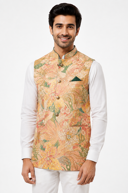 Men’s Premium Printed Nehru Jacket