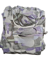 Lavender Grey Abstract Print Tiered Maxi Dress