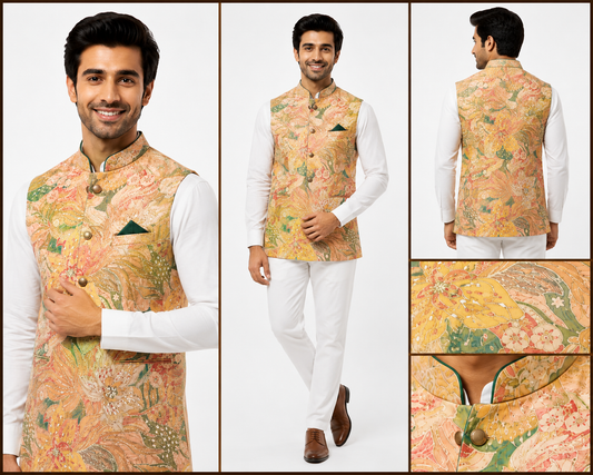 Men’s Premium Printed Nehru Jacket