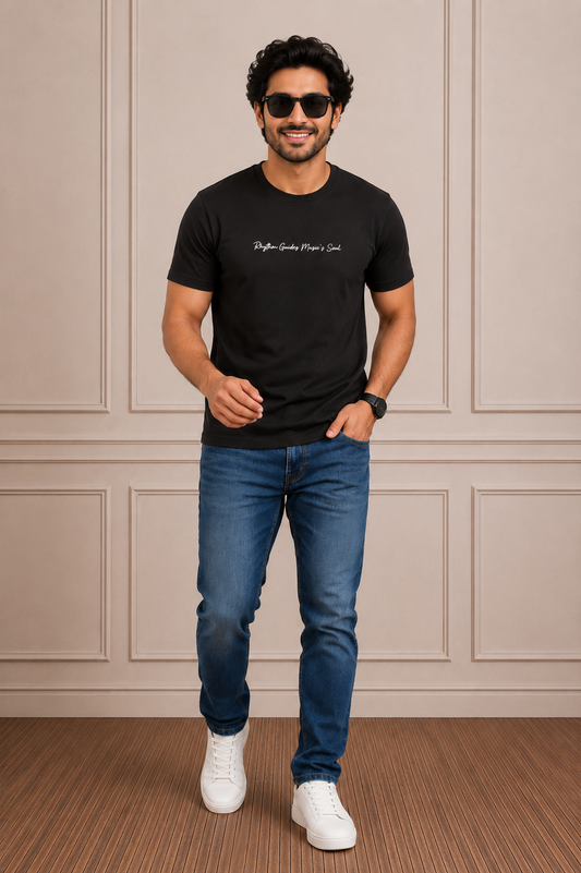 Rhythm Guides Music's Soul Graphic T-Shirt – Classic Black | Premium Cotton Casual Wear