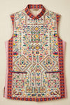 Ivory Multicolour Heritage Printed Nehru Jacket