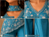 Elegant Sky Blue Embroidered Indo-Western Palazzo Set